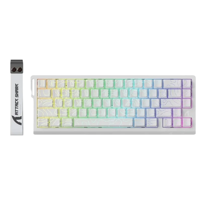 Attack Sharks X68 HE RGB Magnetic Switches Keyboard - Contour White - image 1 of 1