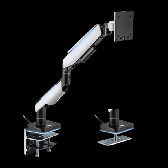 MXG HMA-12R Heavy Duty RGB Single Monitor Arm - Matte White - image 1 of 1